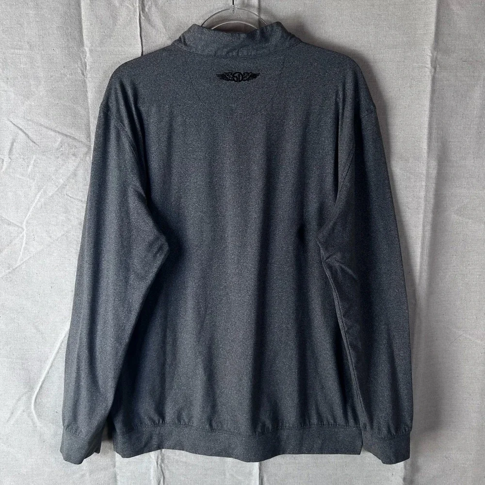 Straight Down Mens XXL Gray Heather Quarter Zip Golf Pullover Performance Shirt‎